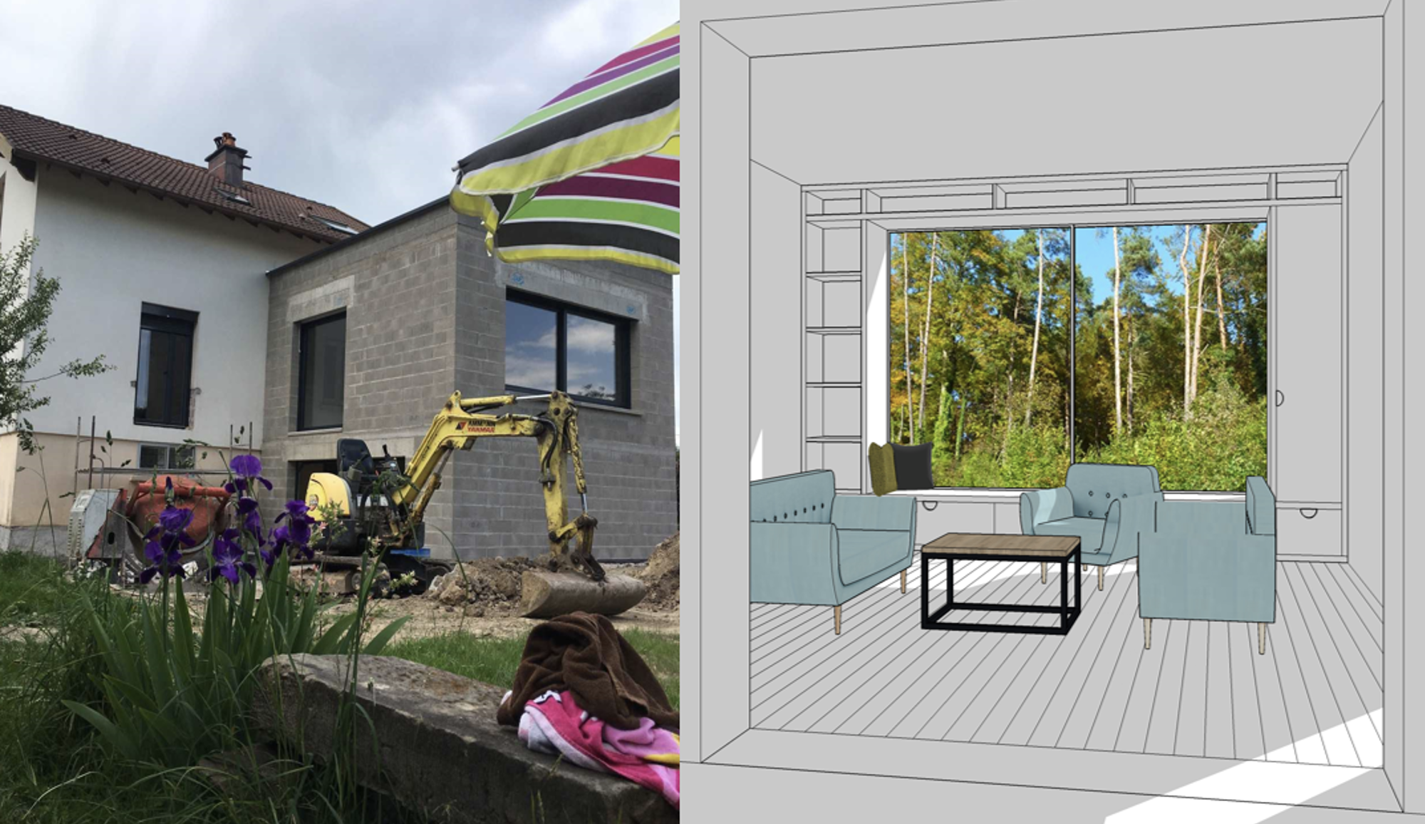 Exemple 3 : Un couple avec deux enfants qui décide d’agrandir sa maison plutôt de construire une maison neuve pour accueillir leur dernier enfant.